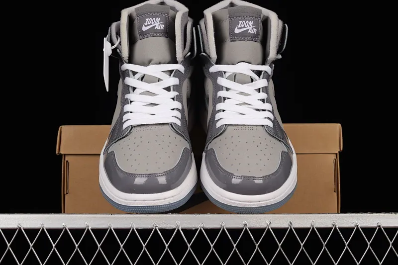 All categories Air Jordan Jordan series basketball shoes Air Jordan 1 High Air Jordan 1 Zoom CMFT AJ1 Joe 1 patent leather gray basketball shoes DQ0659-005